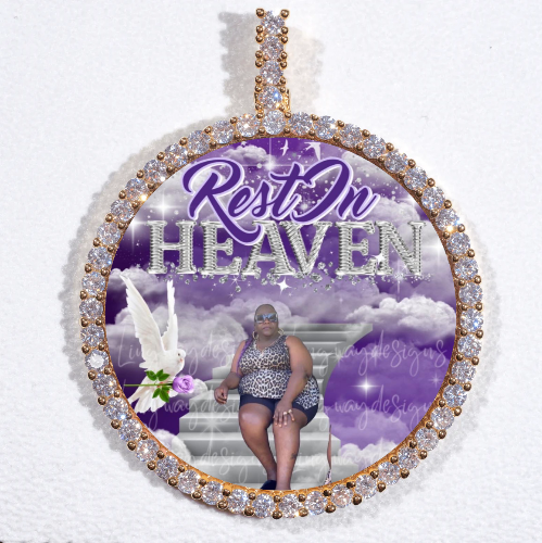 LARGE 3D CIRCLE CUSTOM PICTURE PENDANT