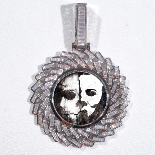 Large 3D Baguette Custom Picture Pendant