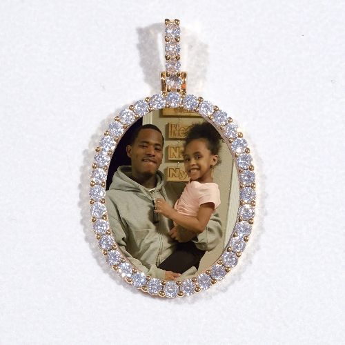 3D Oval Custom Picture Pendant