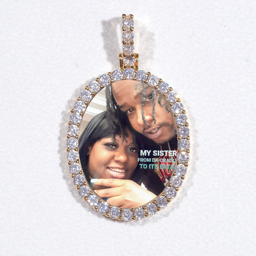 3D Oval Custom Picture Pendant
