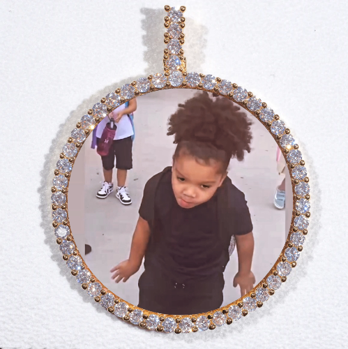 LARGE 3D CIRCLE CUSTOM PICTURE PENDANT