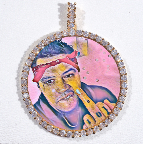 LARGE 3D CIRCLE CUSTOM PICTURE PENDANT