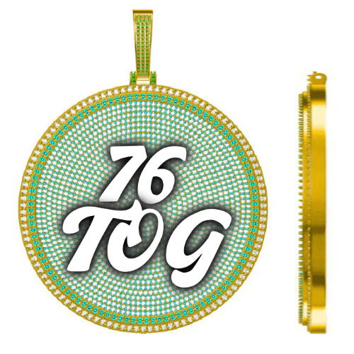 CUSTOM LETTER NECKLACE 3D BIG DISC