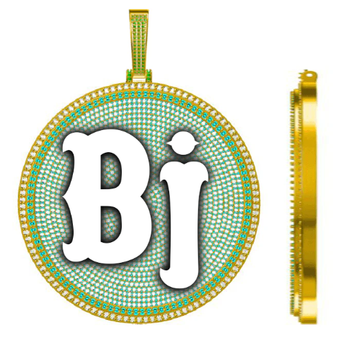 CUSTOM LETTER NECKLACE 3D BIG DISC