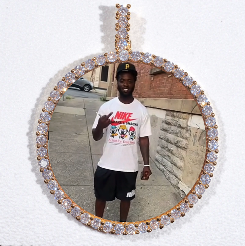 LARGE 3D CIRCLE CUSTOM PICTURE PENDANT