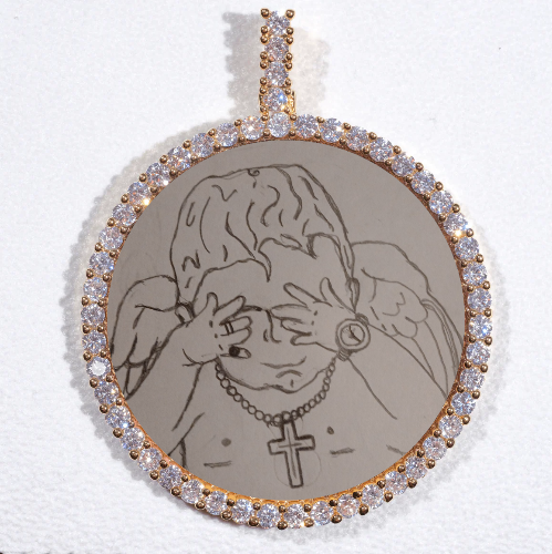 LARGE 3D CIRCLE CUSTOM PICTURE PENDANT
