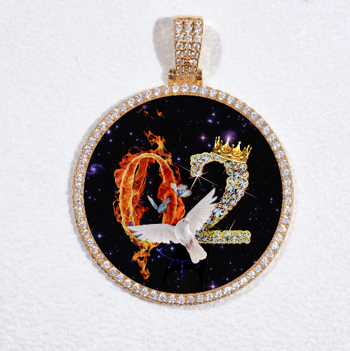 MEDIUM 3D CIRCLE CUSTOM PICTURE PENDANT