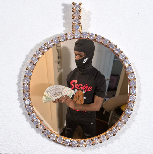 LARGE 3D CIRCLE CUSTOM PICTURE PENDANT