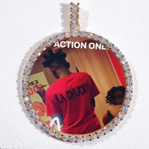 LARGE 3D CIRCLE CUSTOM PICTURE PENDANT