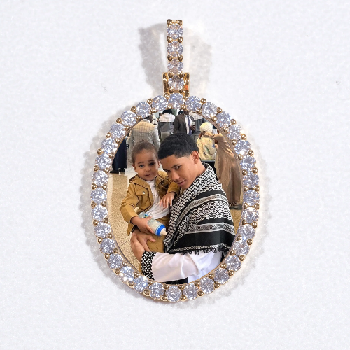 3D Oval Custom Picture Pendant