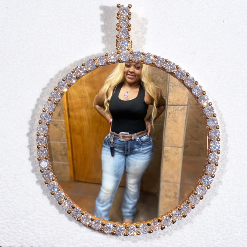 LARGE 3D CIRCLE CUSTOM PICTURE PENDANT