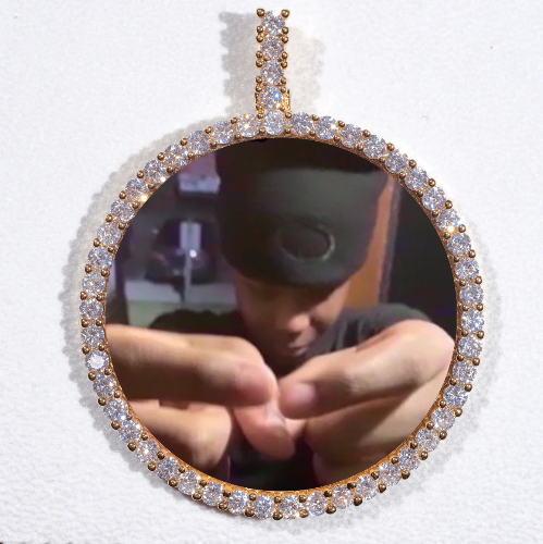 LARGE 3D CIRCLE CUSTOM PICTURE PENDANT