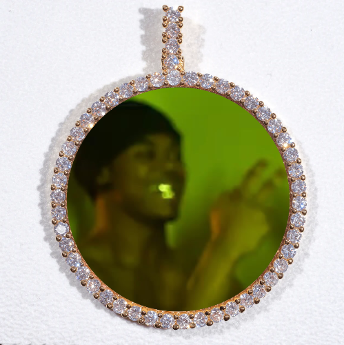 LARGE 3D CIRCLE CUSTOM PICTURE PENDANT