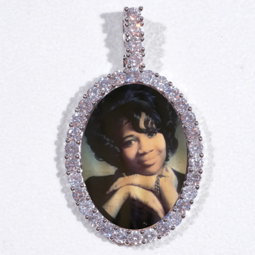 Large 3D Oval Custom Picture Pendant