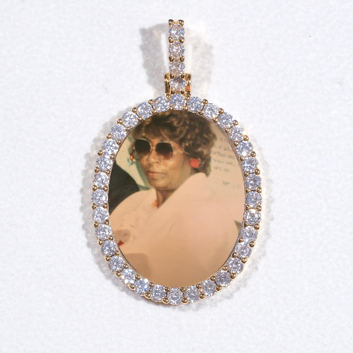 3D Oval Custom Picture Pendant