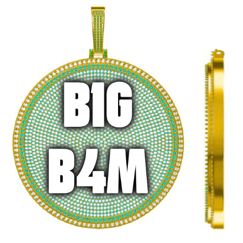CUSTOM LETTER NECKLACE 3D BIG DISC
