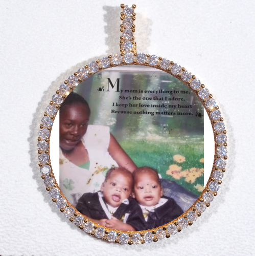 LARGE 3D CIRCLE CUSTOM PICTURE PENDANT