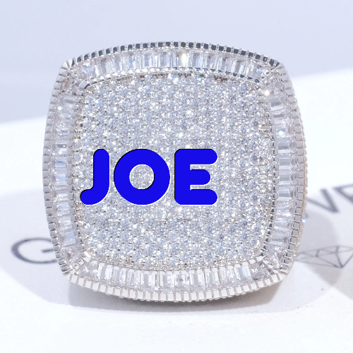 CUSTOM LETTER 3D ICED RING