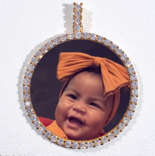 LARGE 3D CIRCLE CUSTOM PICTURE PENDANT