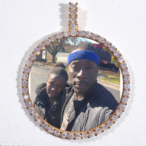 LARGE 3D CIRCLE CUSTOM PICTURE PENDANT