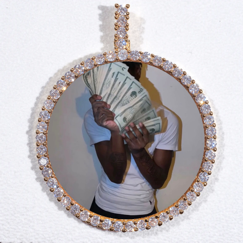 LARGE 3D CIRCLE CUSTOM PICTURE PENDANT