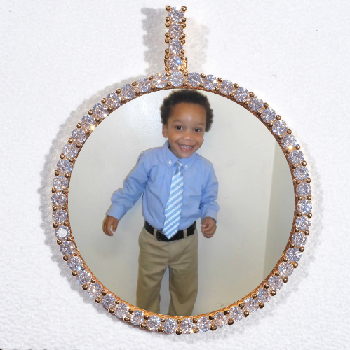 LARGE 3D CIRCLE CUSTOM PICTURE PENDANT