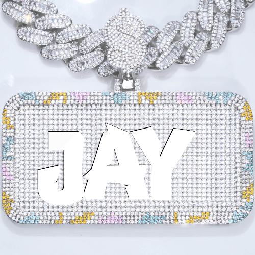 CUSTOM LETTER NECKLACE 3D COLORFUL SQUARE