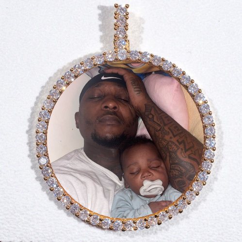 LARGE 3D CIRCLE CUSTOM PICTURE PENDANT