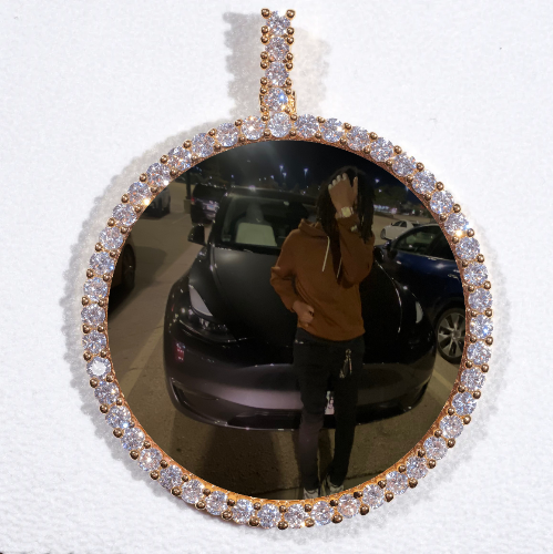 LARGE 3D CIRCLE CUSTOM PICTURE PENDANT