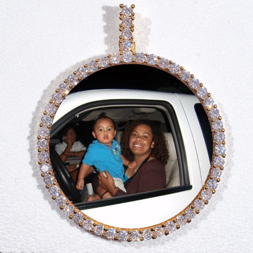 LARGE 3D CIRCLE CUSTOM PICTURE PENDANT