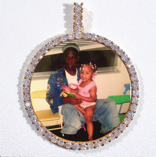 LARGE 3D CIRCLE CUSTOM PICTURE PENDANT