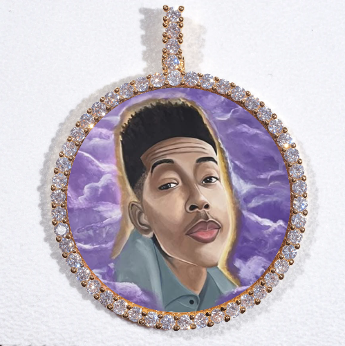 LARGE 3D CIRCLE CUSTOM PICTURE PENDANT