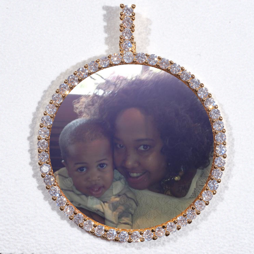 LARGE 3D CIRCLE CUSTOM PICTURE PENDANT