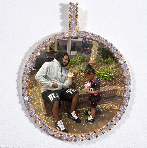 LARGE 3D CIRCLE CUSTOM PICTURE PENDANT