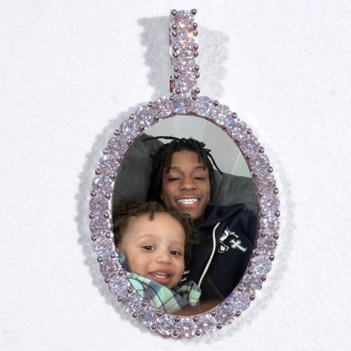 Large 3D Oval Custom Picture Pendant