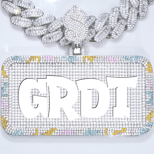 CUSTOM LETTER NECKLACE 3D COLORFUL SQUARE