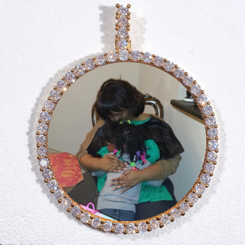 LARGE 3D CIRCLE CUSTOM PICTURE PENDANT