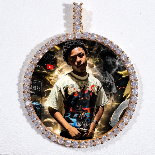 LARGE 3D CIRCLE CUSTOM PICTURE PENDANT