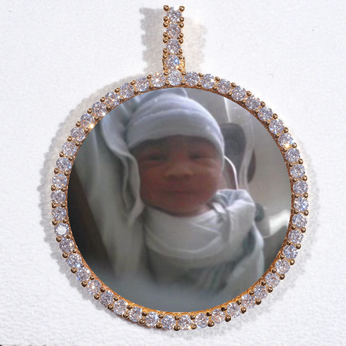 LARGE 3D CIRCLE CUSTOM PICTURE PENDANT