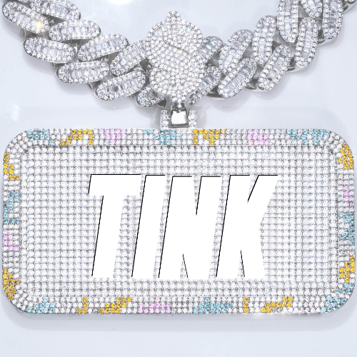 CUSTOM LETTER NECKLACE 3D COLORFUL SQUARE