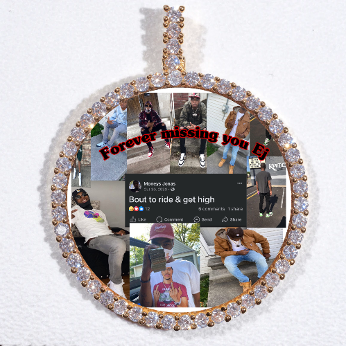 LARGE 3D CIRCLE CUSTOM PICTURE PENDANT