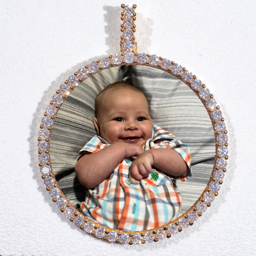 LARGE 3D CIRCLE CUSTOM PICTURE PENDANT
