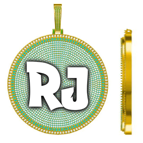 CUSTOM LETTER NECKLACE 3D BIG DISC