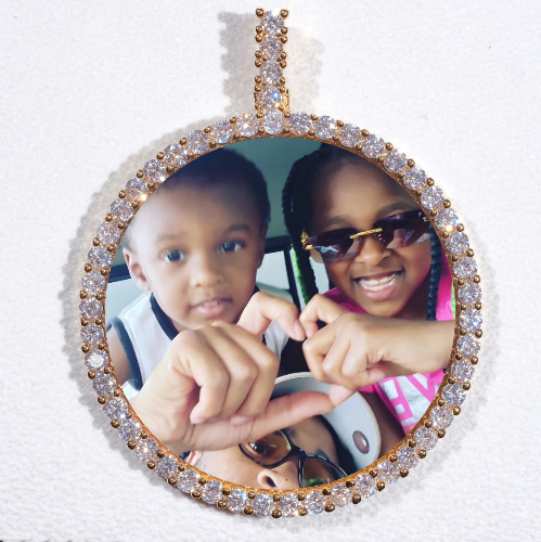 LARGE 3D CIRCLE CUSTOM PICTURE PENDANT