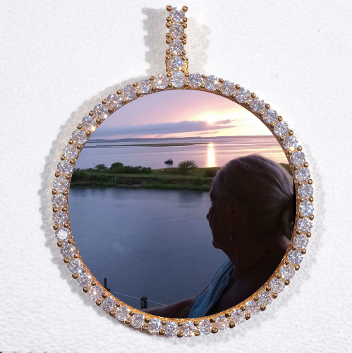 LARGE 3D CIRCLE CUSTOM PICTURE PENDANT
