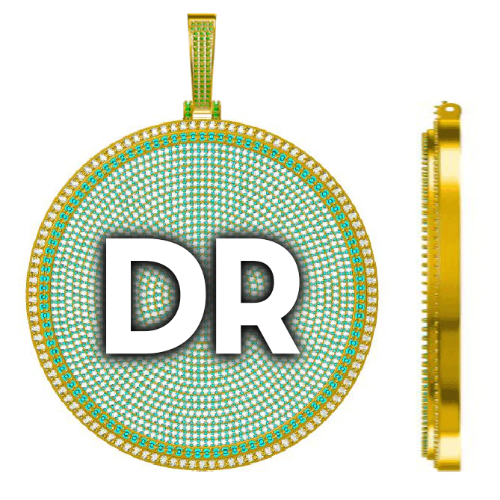 CUSTOM LETTER NECKLACE 3D BIG DISC