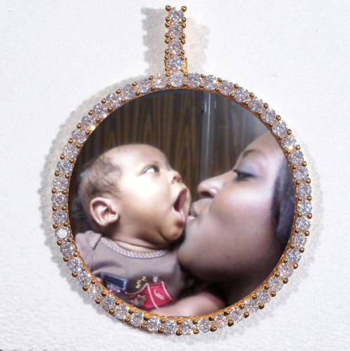 LARGE 3D CIRCLE CUSTOM PICTURE PENDANT