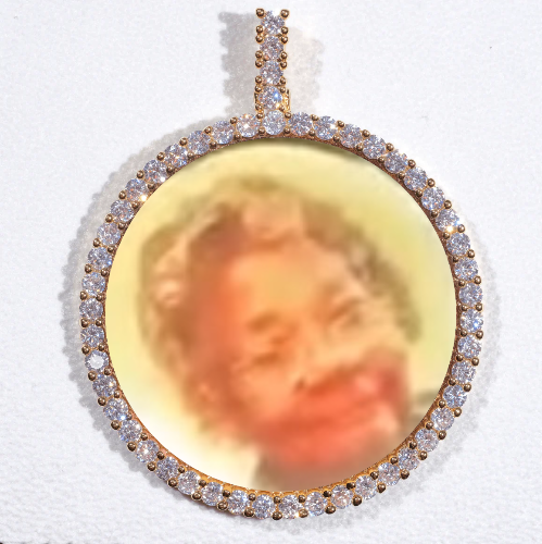 LARGE 3D CIRCLE CUSTOM PICTURE PENDANT