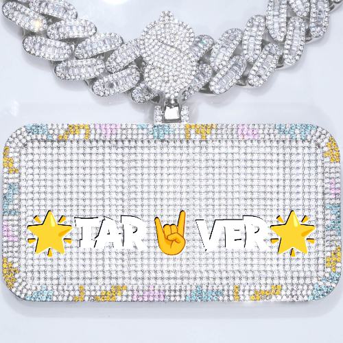 CUSTOM LETTER NECKLACE 3D COLORFUL SQUARE