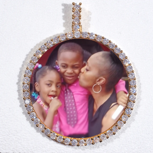 LARGE 3D CIRCLE CUSTOM PICTURE PENDANT
